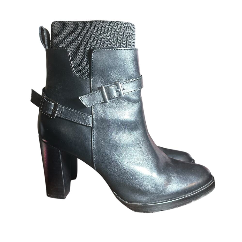 Franco Cuadra Black Leather Buckle High Heel Ankle Boots Women’s US 9 MX 26